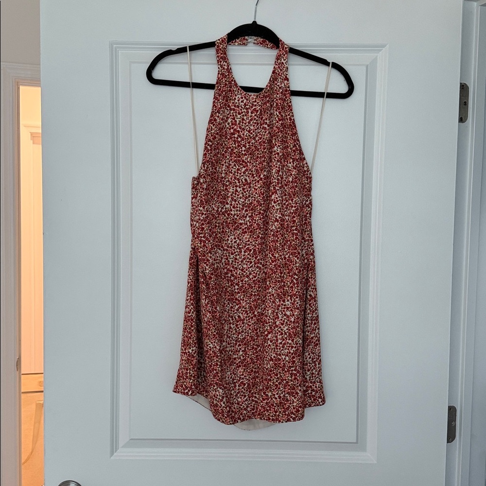 Reformation Red Floral-Print Mini Dress